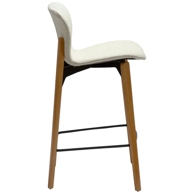 Paragon Barstol Bone White bouclé, Oak