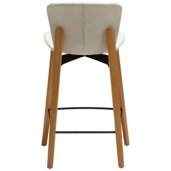Paragon Barstol Bone White bouclé, Oak