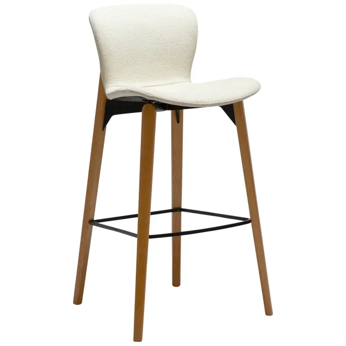 Paragon Barstol Bone White bouclé, Oak