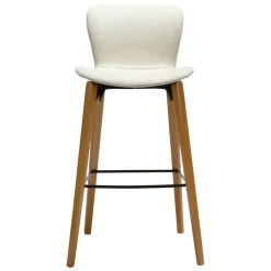 Paragon Barstol Bone White bouclé, Oak