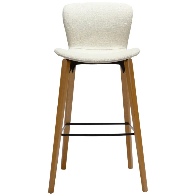 Paragon Barstol Bone White bouclé, Oak