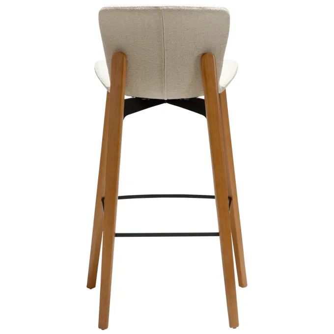Paragon Barstol Bone White bouclé, Oak