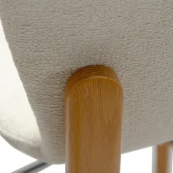 Paragon Barstol Bone White bouclé, Oak