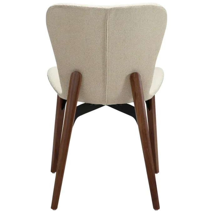 Paragon Stol Frosted Almond Bouclé, Walnut