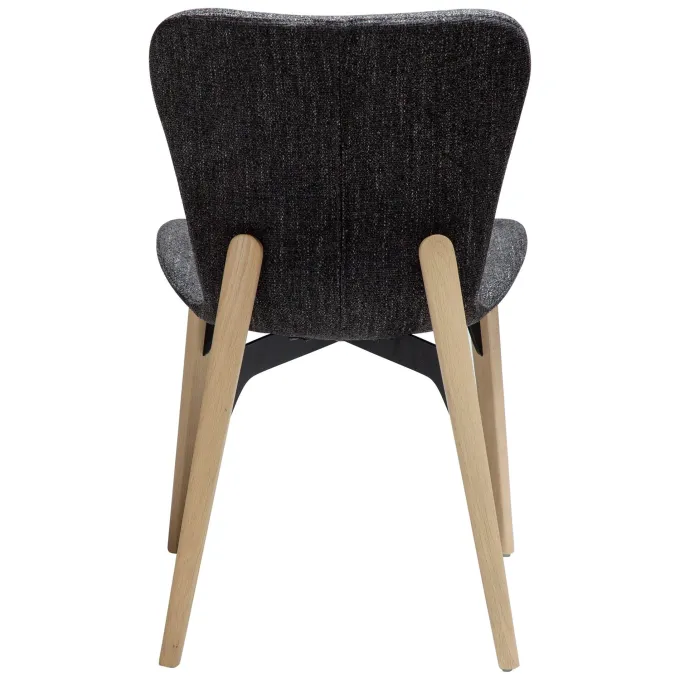 Paragon Stol Raven Black bouclé, Light Oak