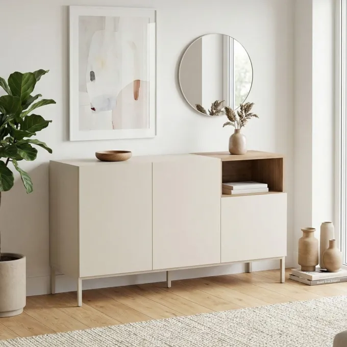 Paramaribo 140 (140 x 80 x 41,8 cm) Konsolbord Sandsten naturlig ek