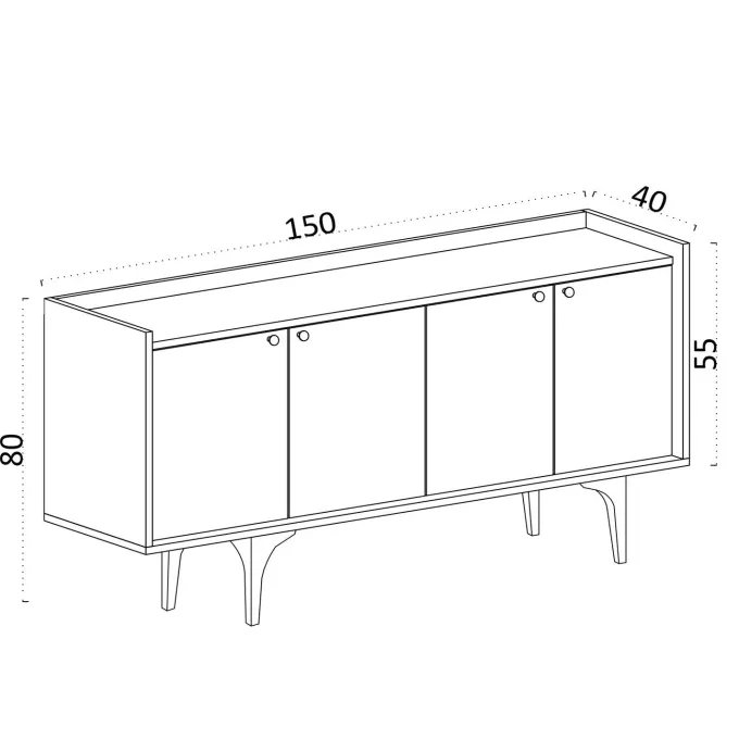 Paramaribo (150 x 80 x 40 cm) Konsol Sapphire Oak