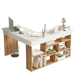 Paramaribo Five (129 x 72 x 120 cm) Skrivbord Atlantisk furu vit