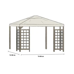 Paviljongtak till Hov Beige, 400 cm