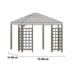 Paviljongtak till Hov Grå, 350 cm