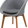 Peacock Stol Light Grey/Teak