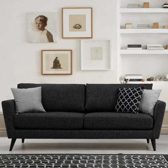Port Louis 3 Seater (215 x 94 x 88 cm) Mörkgrå 3-sitssoffa