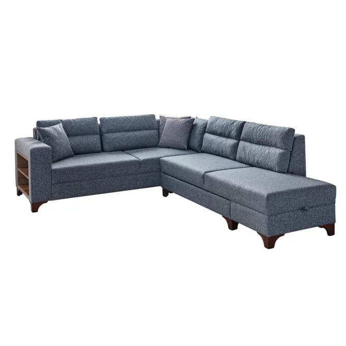 Porto (230 x 90 x 150 cm) Hörnsoffa-bäddsoffa Grå, Vänster