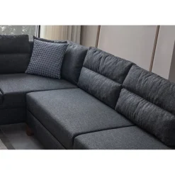 Porto (230 x 90 x 150 cm) Hörnsoffa-bäddsoffa Antracit, Vänster