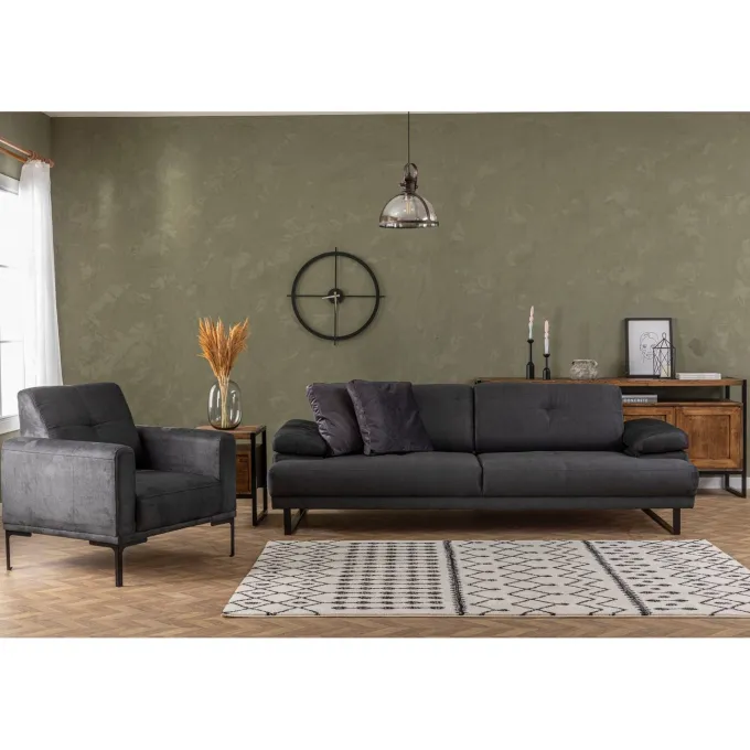 Quito (239 x 99 x 83 cm) 3-sits bäddsoffa Antracit