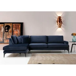 Quito Hörn (283-180 x 90 x 88 cm) Hörnsoffa Marinblå, Vänster