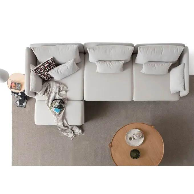 Quito Relax (185 x 95 x 92 cm) Hörnsoffa Creme