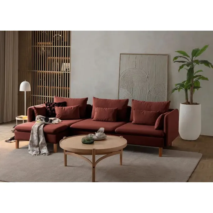 Quito Relax (185 x 95 x 92 cm) Hörnsoffa Kakelröd