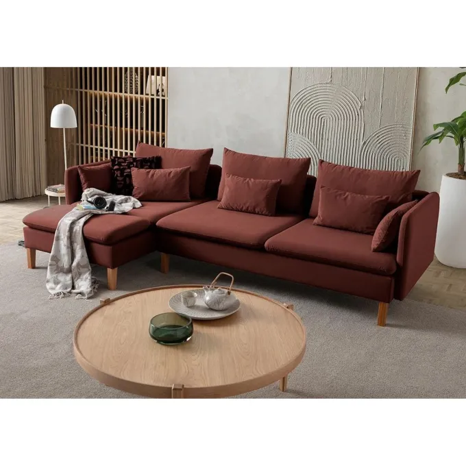 Quito Relax (185 x 95 x 92 cm) Hörnsoffa Kakelröd