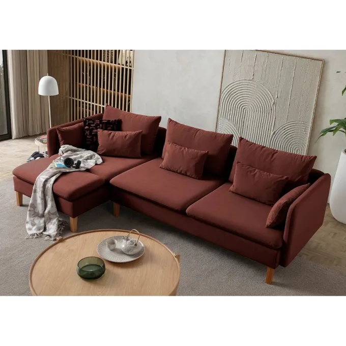 Quito Relax (185 x 95 x 92 cm) Hörnsoffa Kakelröd