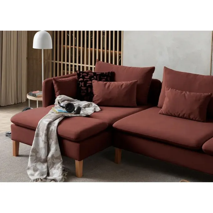 Quito Relax (185 x 95 x 92 cm) Hörnsoffa Kakelröd