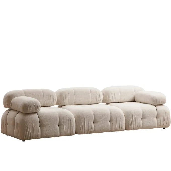 Quito 3-sits (288 x 95 x 75 cm) Bouclette 3-sitssoffa Creme