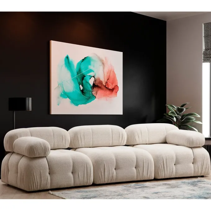 Quito 3-sits (288 x 95 x 75 cm) Bouclette 3-sitssoffa Creme