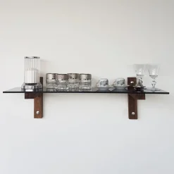 R101 (85 x 25 cm) Valnöt Rökt Vägghylla