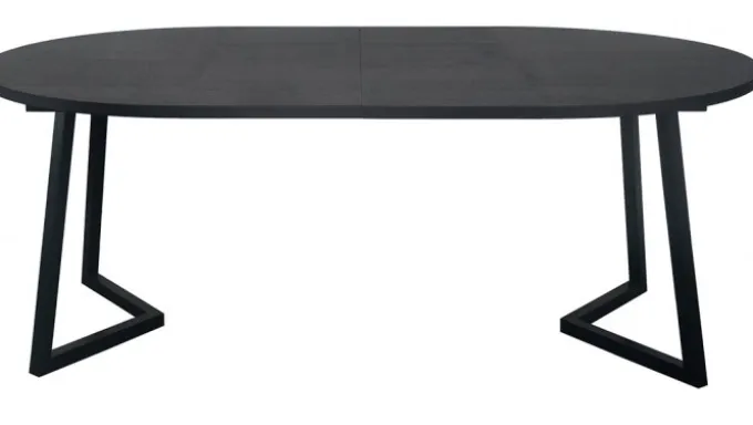 Röa Matbord Runt 120-200cm Svart
