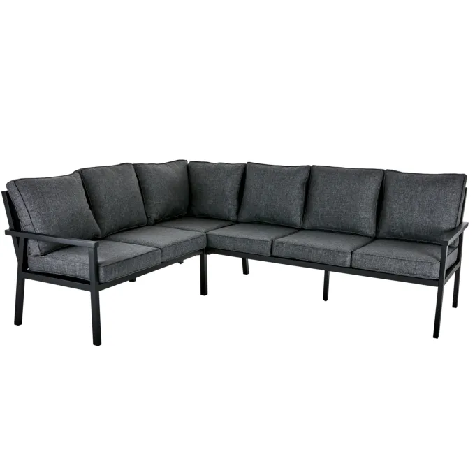 Rana Hög Hörnsoffa Svart/Onyx, 195/252x78x92 cm