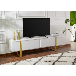 Ray TV-bänk Vit / Guld