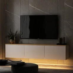 Reykjavik (160 x 35 x 32 cm) vit ek TV-bänk