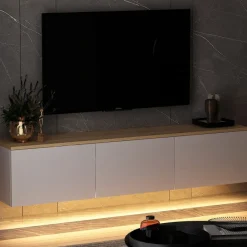 Reykjavik (160 x 35 x 32 cm) vit ek TV-bänk