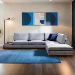 Reykjavik hörn med puff (313-193 x 97 x 80 cm) Hörnsoffa Mörkgrå