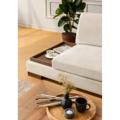 Reykjavik hörn med puff (313-193 x 97 x 80 cm) Hörnsoffa Beige