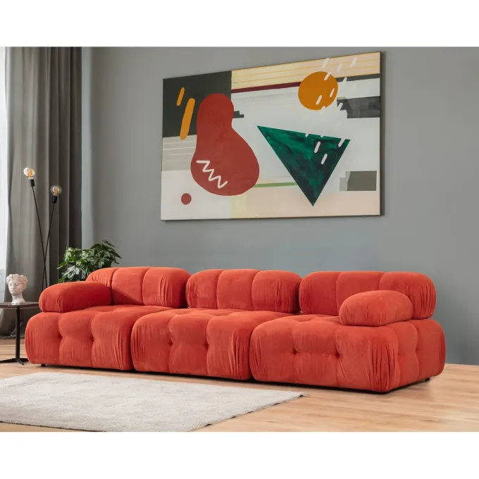 Riga 3-sits (300 x 100 x 80 cm) 3-sitssoffa Röd