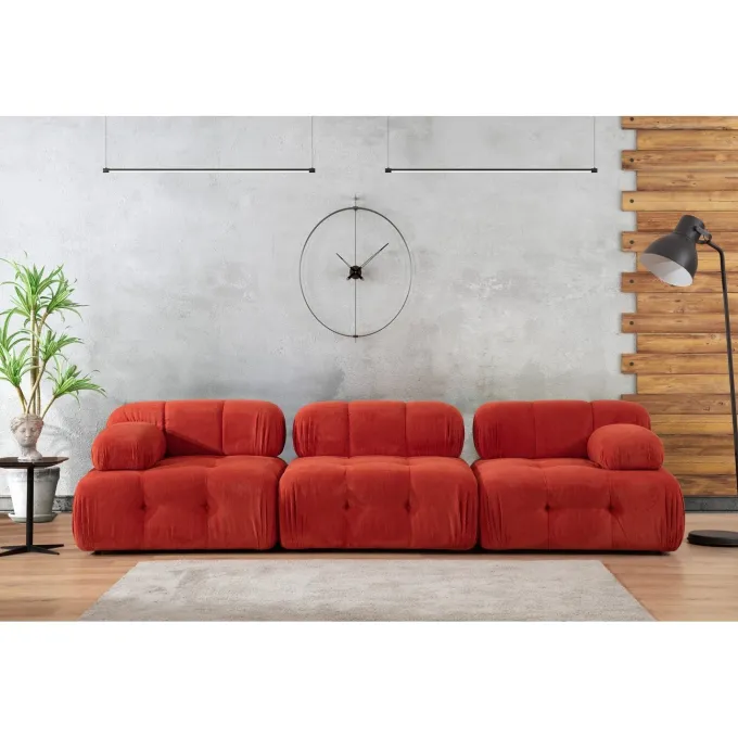 Riga 3-sits (300 x 100 x 80 cm) 3-sitssoffa Röd