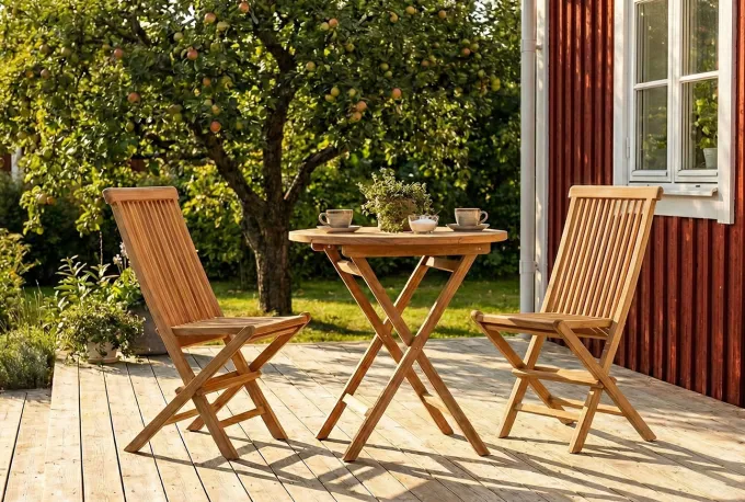Rimini Cafebord 70 cm Teak
