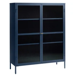 Riviera Vitrinskåp 140 cm Stålblå