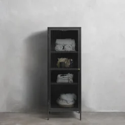Riviera Vitrinskåp 160 cm Svart