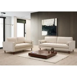 Rom (215 x 90 x 70 cm) 3-sitssoffa Beige