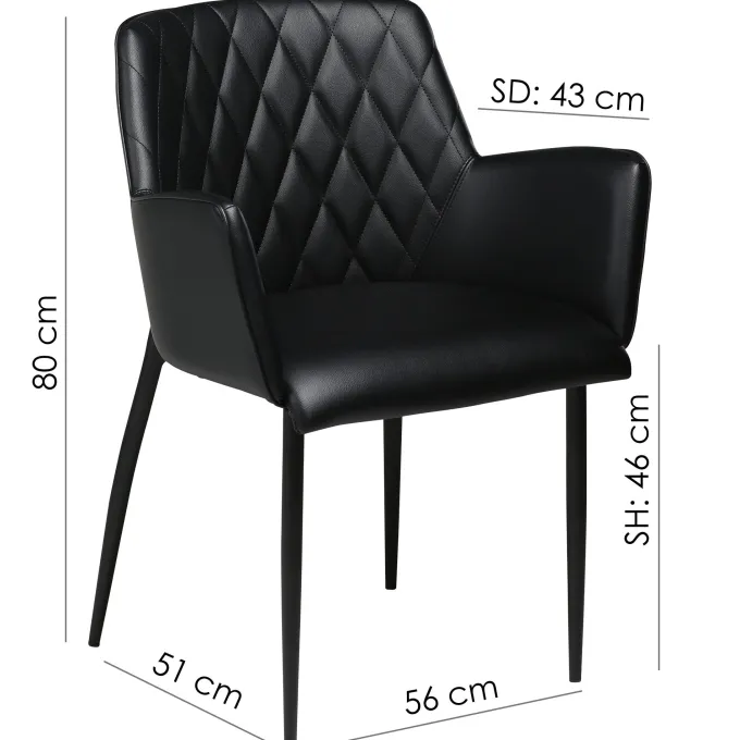 Rombo Stol Black Art.Leather
