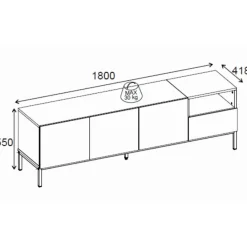 Salvador 180 (180 x 55 x 41,8 cm) TV-bänk Sandsten naturlig ek