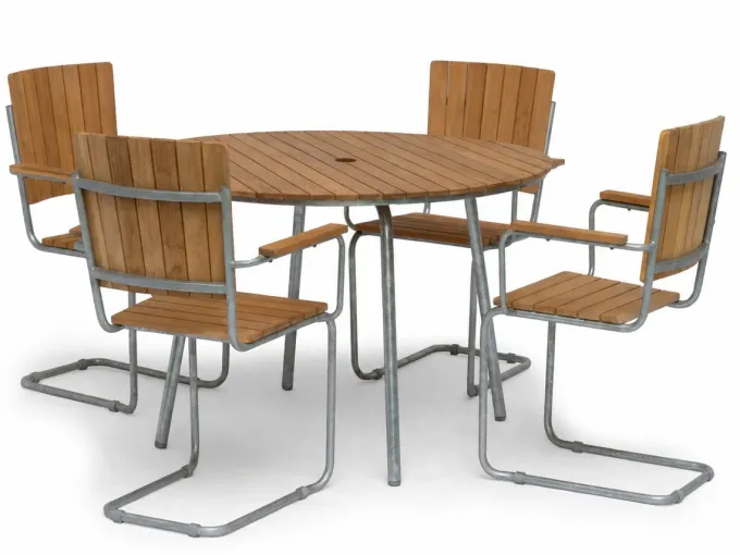 Sandhamn Utebord Ø120 cm Teak