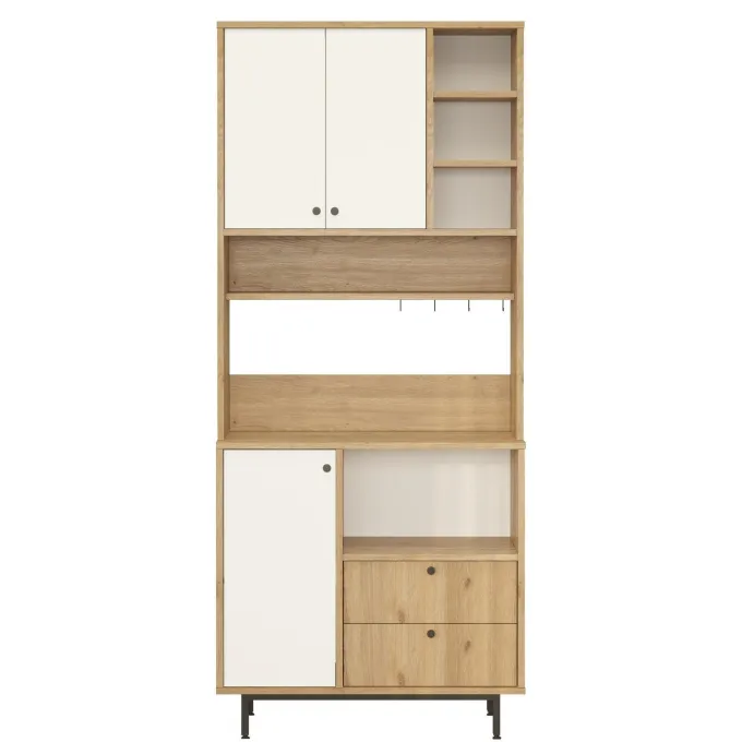 Sapporo Wide (88 x 205 x 35,5 cm) Förvaringsskåp Ek vit