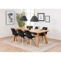 Sento Matstol PU BK Svart/Ek