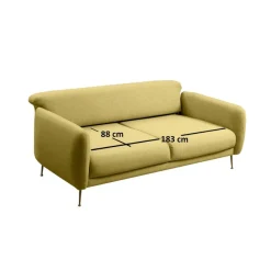 Sevilla 3-sits (214 x 98 x 85 cm) 3-sits bäddsoffa Gul