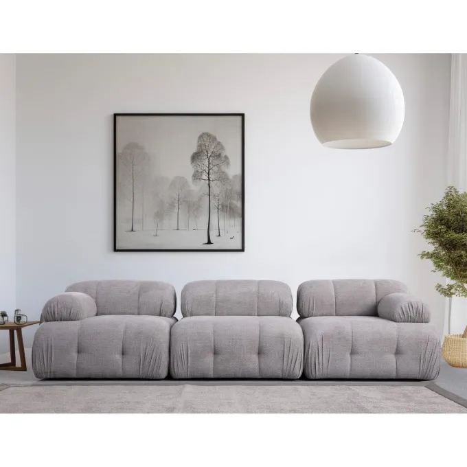 Siena 3 (290 x 95 x 75 cm) 3-sitssoffa Ljusgrå