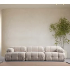 Siena 3 (290 x 95 x 75 cm) 3-sitssoffa Kräm