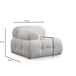 Siena 3 (290 x 95 x 75 cm) 3-sitssoffa Vit